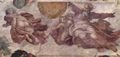Michelangelo Buonarroti: Sixtinische Kapelle, Deckenfresko zur Schöpfungsgeschichte: Der Schöpfergott scheidet Licht und Finsternis (Sonne und Mond)