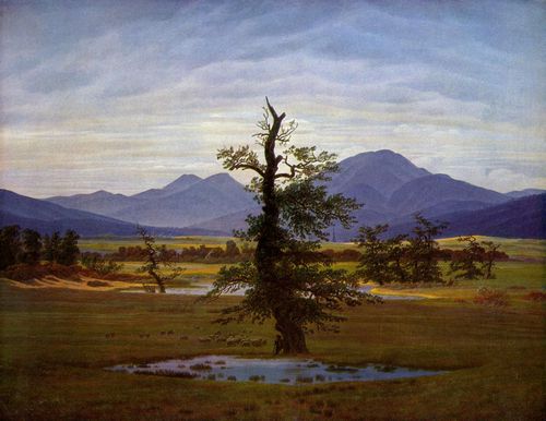 Friedrich, Caspar David: Dorflandschaft bei Morgenbeleuchtung (Einsamer Baum, Harzlandschaft)