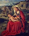 Giorgione: Maria und das Jesuskind in einer Landschaft