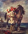 Delacroix, Eugène Ferdinand Victor: Marokkaner beim Satteln seines Pferdes