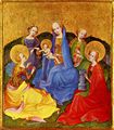 Klner Maler um 1420: Maria mit dem Kind und Heiligen