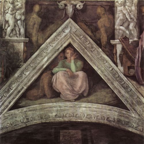 Michelangelo Buonarroti: Sixtinische Kapelle, Szene in Lnette: Jesse