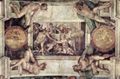 Michelangelo Buonarroti: Sixtinische Kapelle, Deckenfresko zur Schöpfungsgeschichte, Hauptszene: Dankopfer Noahs
