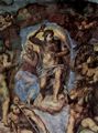 Michelangelo Buonarroti: Sixtinische Kapelle, Altarwand, Das Jngste Gericht, Detail: Christus mit Maria