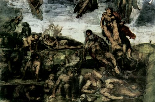 Michelangelo Buonarroti: Sixtinische Kapelle, Altarwand, Das Jngste Gericht, Detail: Auferstehung der Toten aus den Grbern