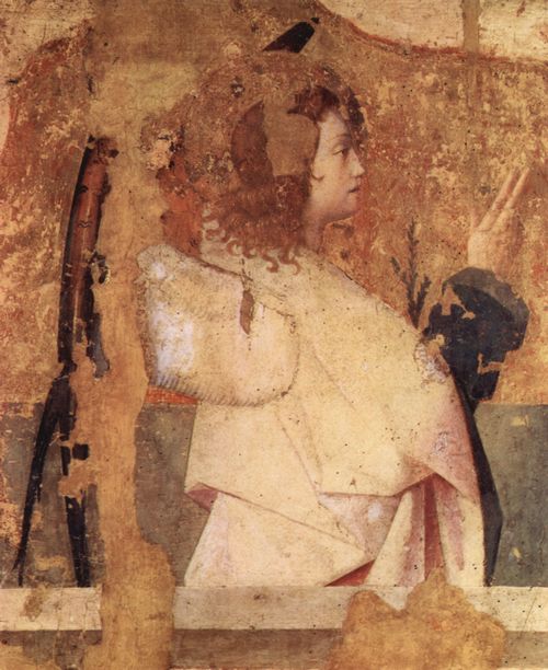 Antonello da Messina: Polyptychon des Hl. Gregor, Fragment der linken oberen Tafel, Szene: Verkndigungsengel