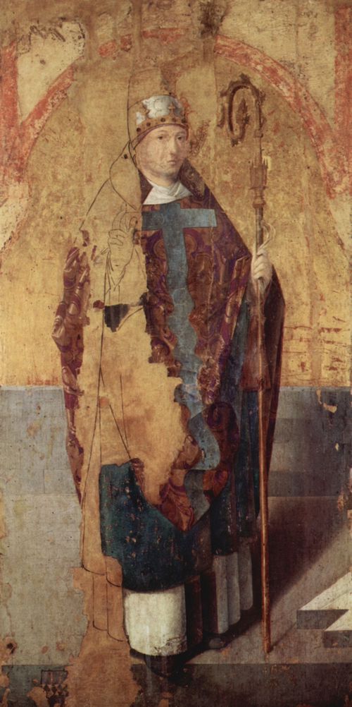 Antonello da Messina: Polyptychon des Hl. Gregor, linke Tafel, Szene: Hl. Gregor