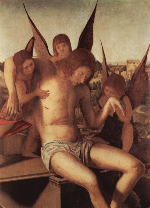 Antonello da Messina: Piet mit drei Engeln, Fragment