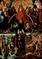 Memling, Hans: Das Jüngste Gericht, Triptychon, Mitteltafel: Maiestas Domini und Erzengel Michael mit der Waage, der die Seelen der Auferstandenen wiegt
