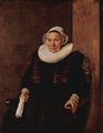 Hals, Frans: Porträt einer sitzenden Frau mit weißen Handschuhen in der rechten Hand
