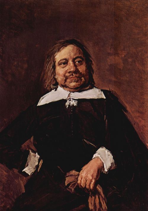 Hals, Frans: Portrt eines Mannes mit Spitzkragen, in der Hfte aufgesttzter rechter Hand und Handschuhen in der linken Hand