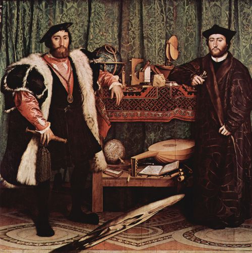 Holbein d. J., Hans: Porträt der französischen Gesandten Jean de Dinteville und Georges de Selve am Hof von England