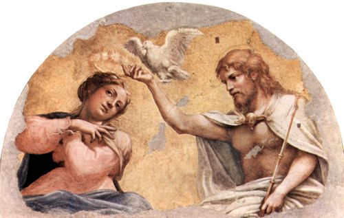 Correggio: Parma, San Giovanni Evangelista, Lnette in der Apside, Szene: Marienkrnung, Fragment