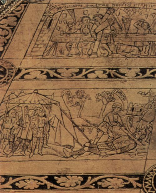 Eyck, Jan van: Maria Verkndigung, Detail: Zeichnung der Bodenfliesen
