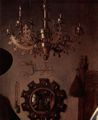 Eyck, Jan van: Arnolfini-Hochzeit, Hochzeitsbild des Giovanni Arnolfini und seine Frau Giovanna Cenami, Detail: Hohlspiegel mit Inschrift, Signatur und Datierung