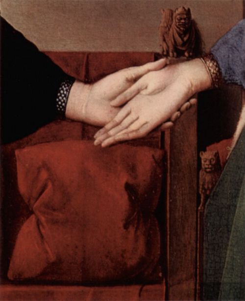 Eyck, Jan van: Arnolfini-Hochzeit, Hochzeitsbild des Giovanni Arnolfini und seine Frau Giovanna Cenami, Detail