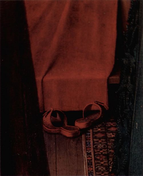Eyck, Jan van: Arnolfini-Hochzeit, Hochzeitsbild des Giovanni Arnolfini und seine Frau Giovanna Cenami, Detail