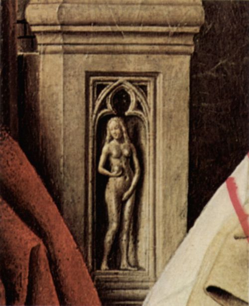 Eyck, Jan van: Madonna des Kanonikus Georg van der Paele, Detail: Eva