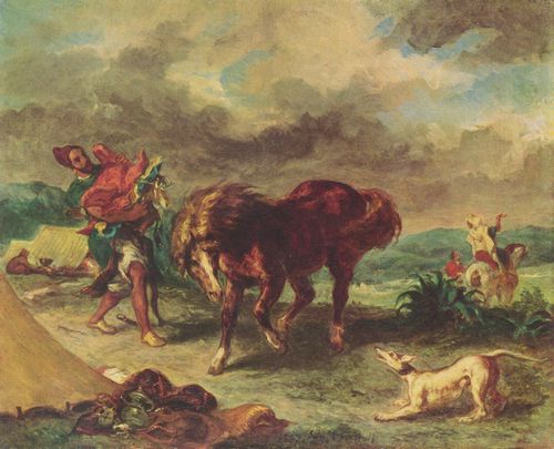 Delacroix, Eugne Ferdinand Victor: Der Marokkaner und sein Pferd