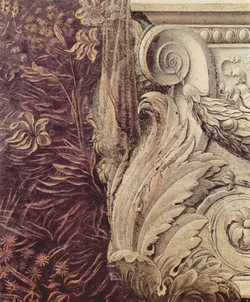 Leonardo da Vinci: Verkündigung an Maria, Detail: Detail des Pultes
