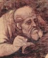 Leonardo da Vinci: Die Anbetung der Hl. Drei Könige, Detail