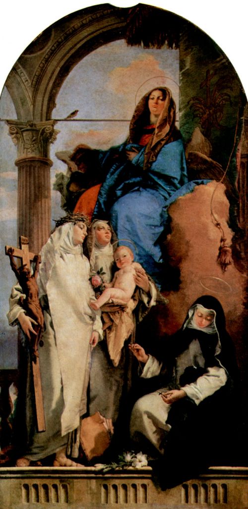 Tiepolo, Giovanni Battista: Madonna mit Hl. Katharina, Hl. Rosa, die das Kind hlt und der hockenden Hl. Agnes