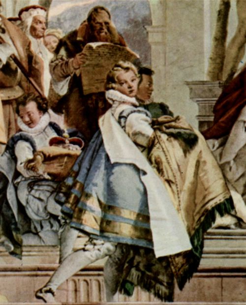 Tiepolo, Giovanni Battista: Wrzburg, Residenzschloss: Fresken im Kaisersaal, mit historischen Szenen aus der deutschen, mittelalterlichen Geschichte, Detail