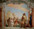 Tiepolo, Giovanni Battista: Fresken in der Villa Valmarana, Vicenza, Szene: Eyribates und Talthybios führen Agamenon Briseiis, die Konkubine des Achilleus zu