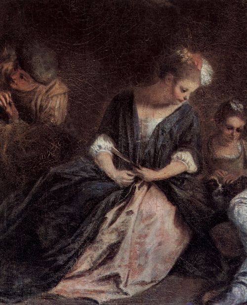 Watteau, Antoine: Der Zeitvertreib der italienischen Komdianten (Rcration italienne), Detail