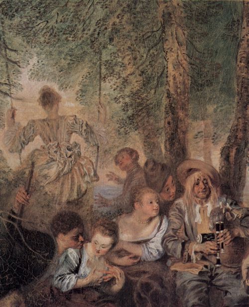 Watteau, Antoine: Die Schfer (Ftes galantes), Detail