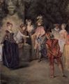 Watteau, Antoine: Die franzsische Komdie (L'amour au thtre franais), Detail