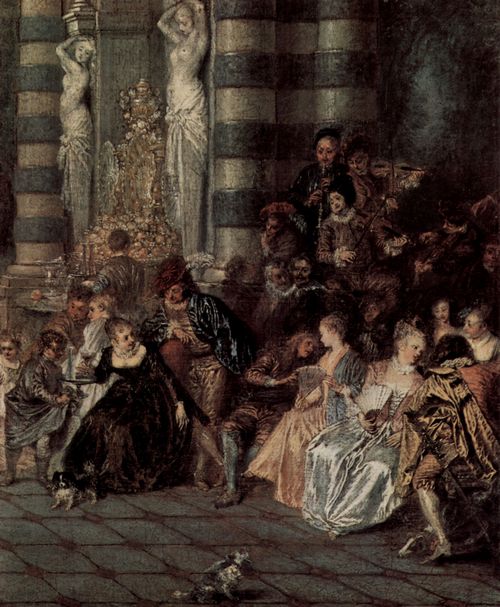 Watteau, Antoine: Das Ballvergngen, Detail