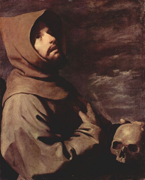 Zurbarn, Francisco de: Meditierender Hl. Franziskus mit Totenschdel