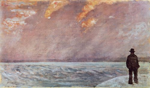 Fattori, Giovanni: Sonnenuntergang am Meer