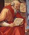 Piero di Cosimo: Heimsuchung, Szene: Maria und Hl. Elisabeth, Hl. Nikolaus und Hl. Antonius, Detail: Hl. Nikolaus