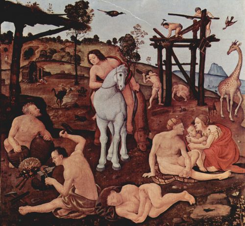 Piero di Cosimo: Bildfolge zur Frhgeschichte der Menschheit, Szene: Vulkanus (Hephaistos) und olus