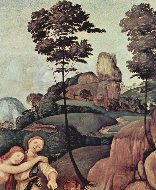 Piero di Cosimo: Geschichte des Silenos, Szene: Das Missgeschick des Silenos, Detail