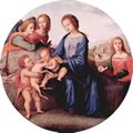 Piero di Cosimo: Madonna mit Johannes dem Täufer, Hl. Margaretha und Engeln, Tondo