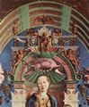 Tura, Cosmè: Roverella-Altar für St. Giorgio in Ferrara, Haupttafel, Szene: Thronende Madonna und musizierende Engel, Detail