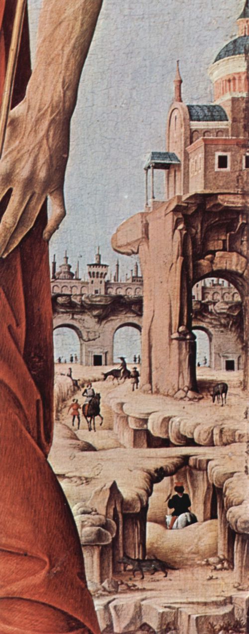 Cossa, Francesco del: Griffoni-Altar, ursprl. Griffonikapelle in der San Petronio in Bologna, rechter Flgel: Hl. Johannes der Tufer, Detail