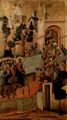 Duccio di Buoninsegna: Maest, Altarretabel des Sieneser Doms, Rckseite, Hauptregister mit Szenen zu Christi Passion, Szene: Einzug Christi in Jerusalem