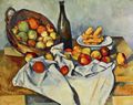 Cézanne, Paul: Stillleben mit Flasche und Apfelkorb