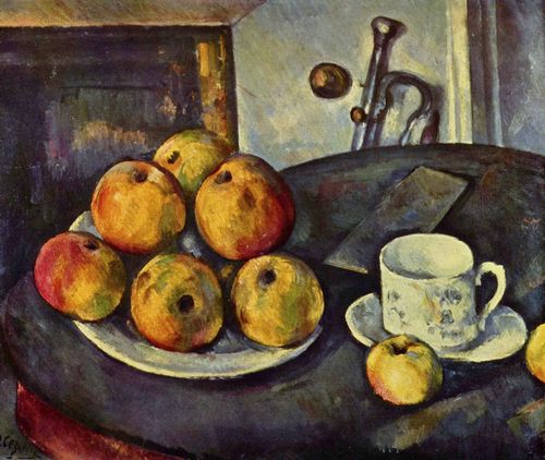 Czanne, Paul: Stillleben mit Flasche und Apfelkorb