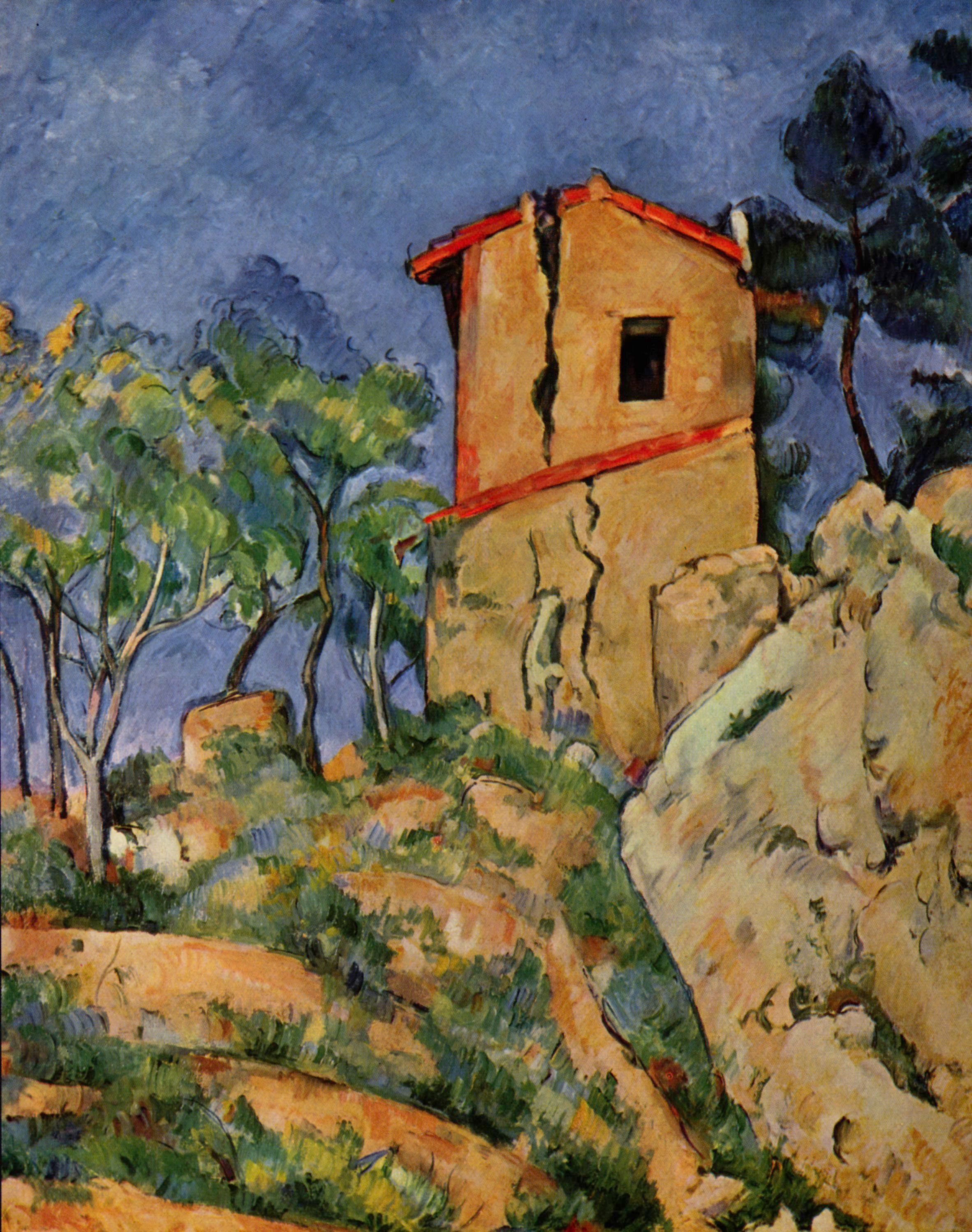 ZEIT4BILD Paul Cezanne Haus mit den geborstenen Wänden BILDER LEINWAND KUNST ART 
