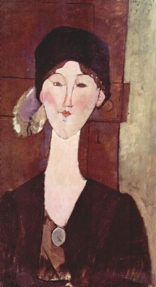 Modigliani, Amedeo: Portrt der Beatrice Hastings vor einer Tr
