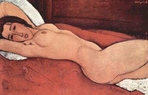 Modigliani, Amedeo: Liegender Akt mit hinter dem Kopf verschrnkten Armen