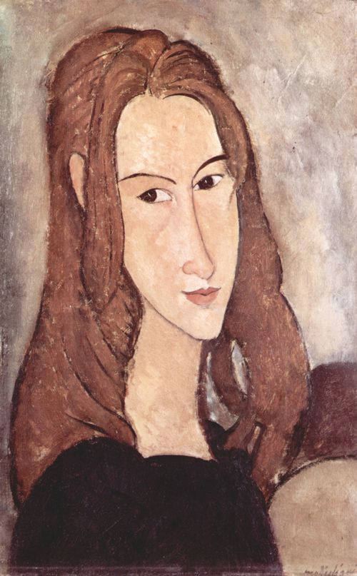 Modigliani, Amedeo: Portrt der Jeanne Hbuterne, Kopf im Profil