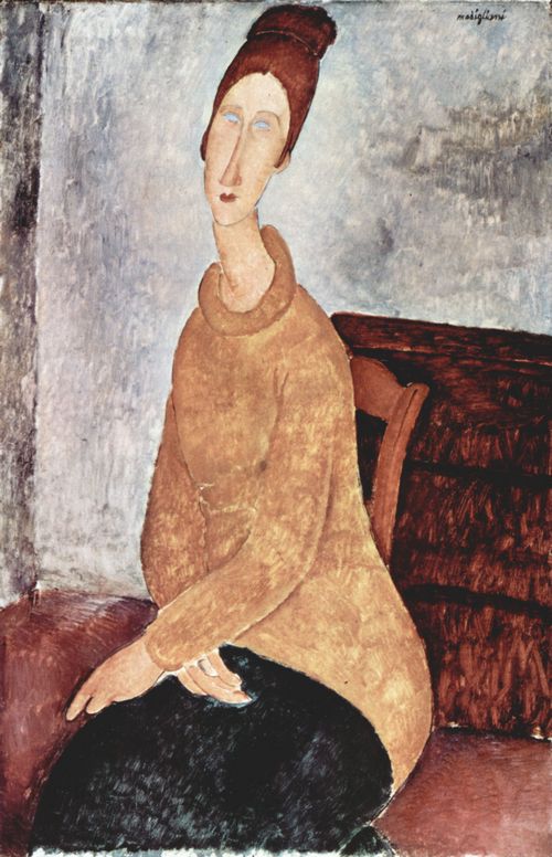 Modigliani, Amedeo: Portrt der Jeanne Hbuterne im gelben Pullover
