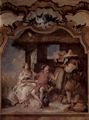 Tiepolo, Giovanni Battista: Fresken in der Villa Valmarana, Vicenza, Szene: Angelica und Medorus in Begleitung zweier Bauern