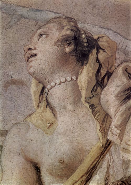 Tiepolo, Giovanni Battista: Fresken in der Villa Valmarana, Vicenza, Szene: Rinaldo verlsst Armida, Detail: Armida